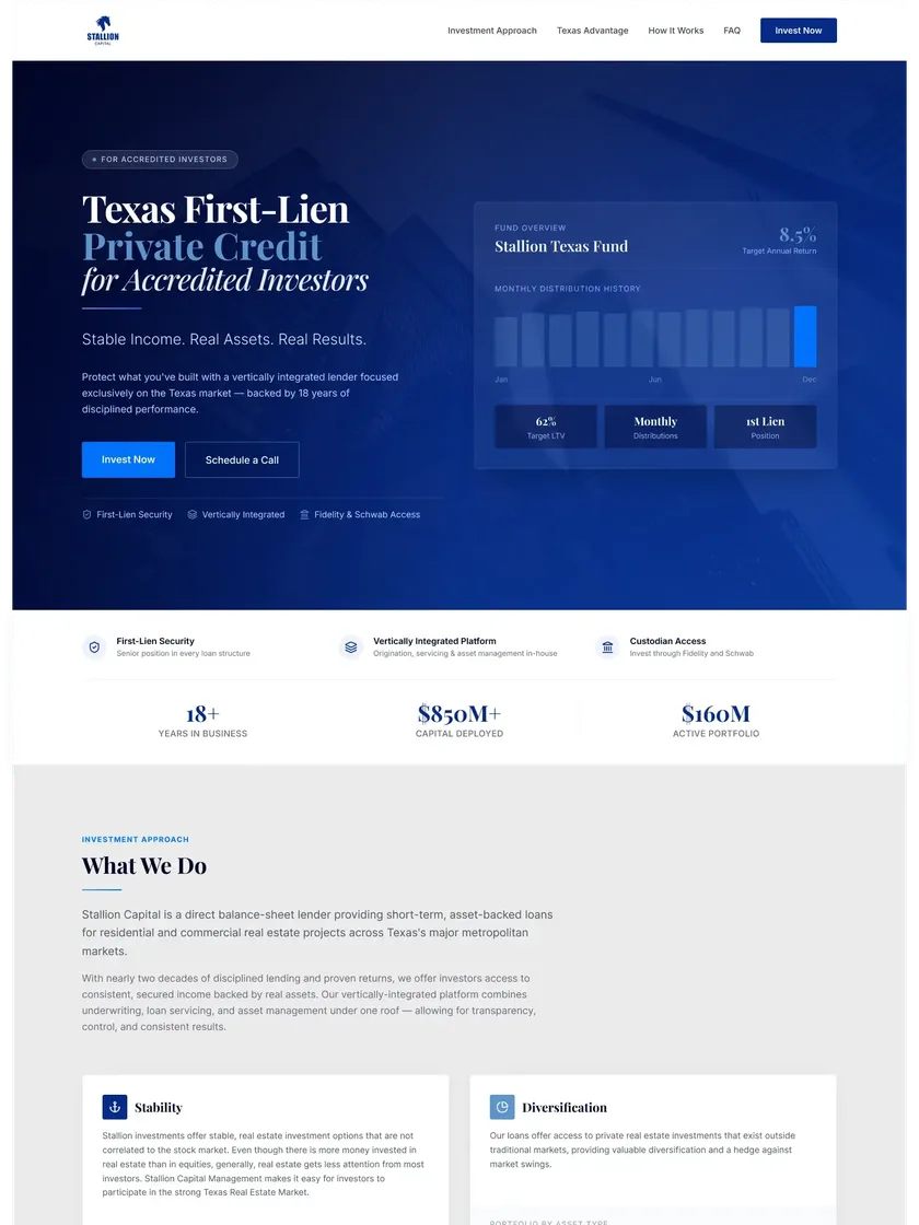 Stallion Capital website design
