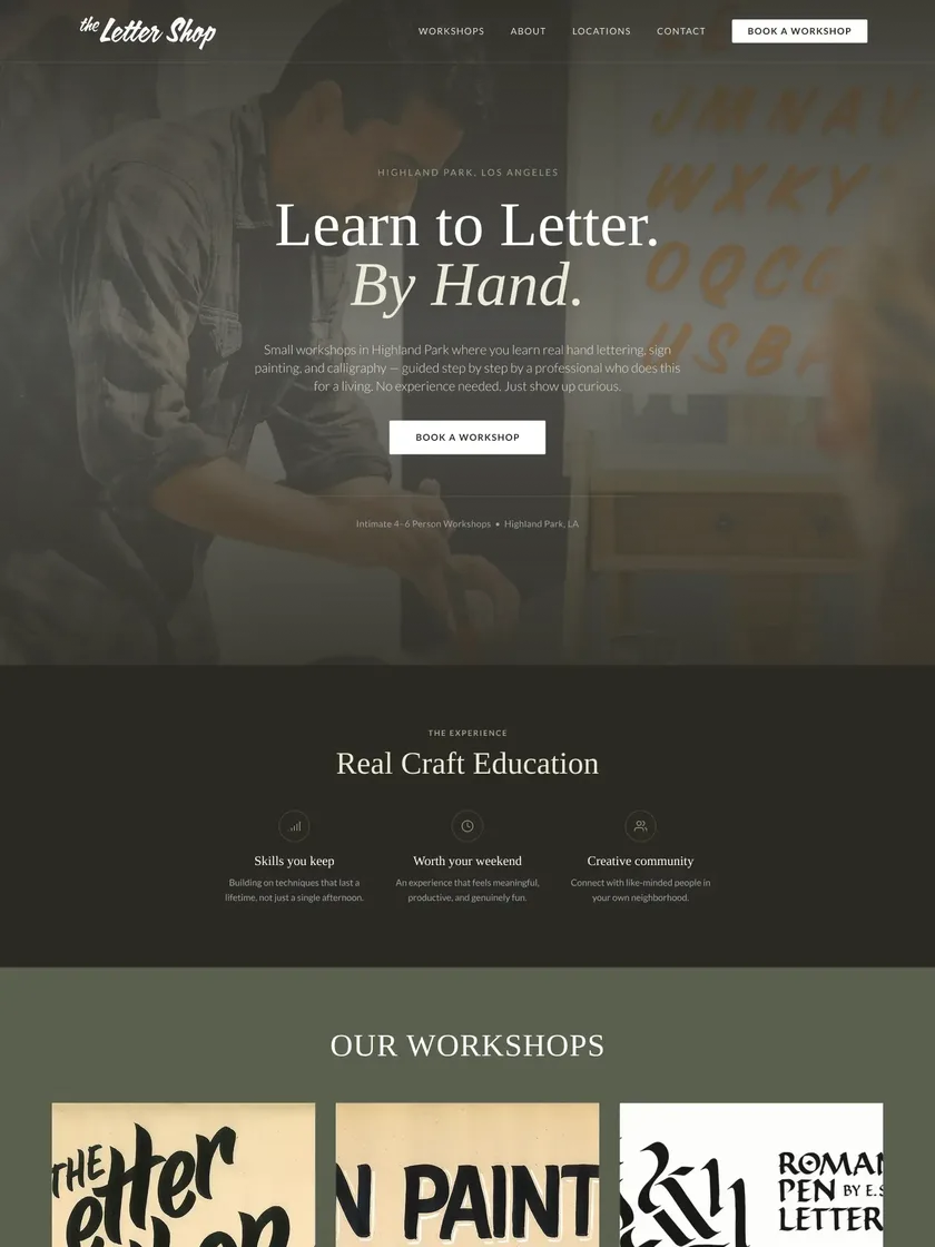 The Letter Shop website design