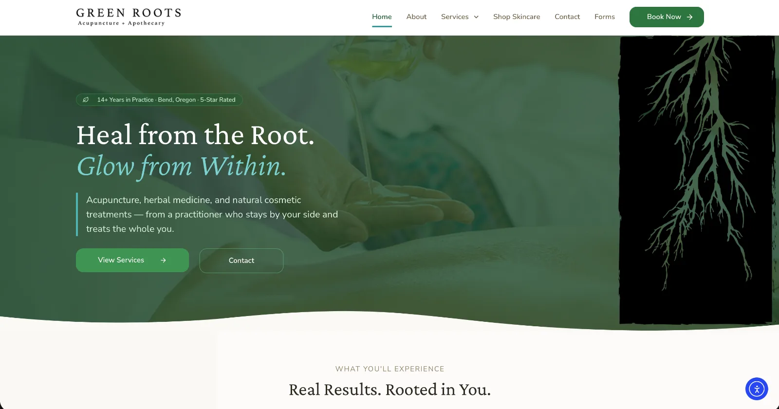 Green Roots Acupuncture — after redesign