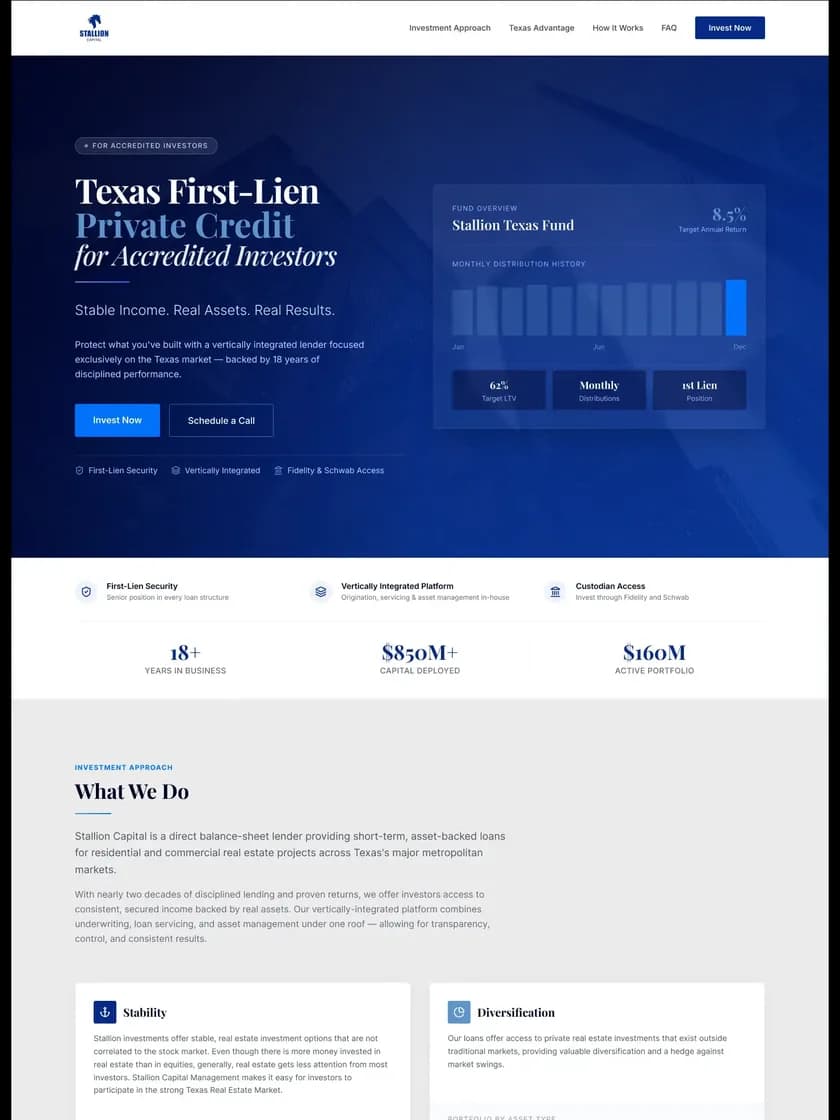 Stallion Capital website design