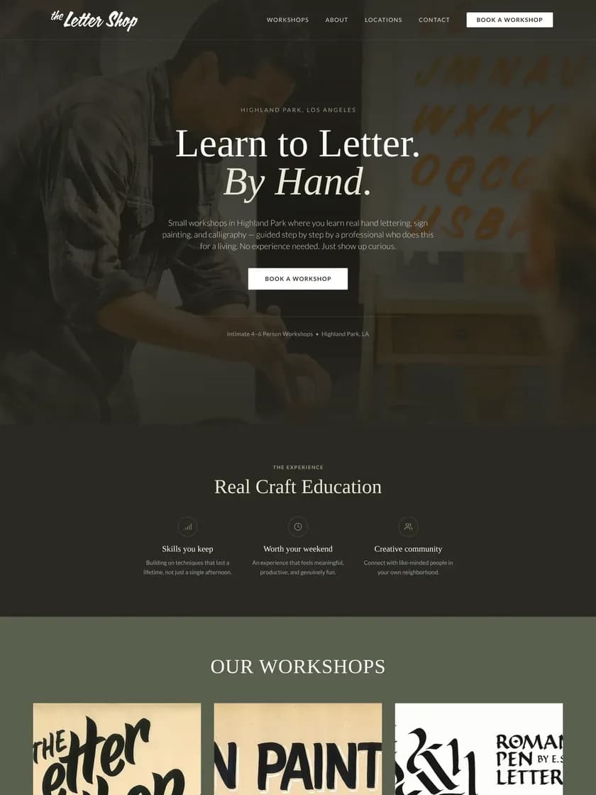 The Letter Shop website design